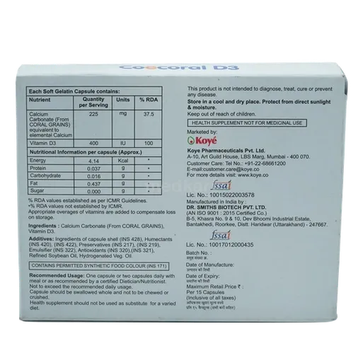 coecoral d3 capsule 15's